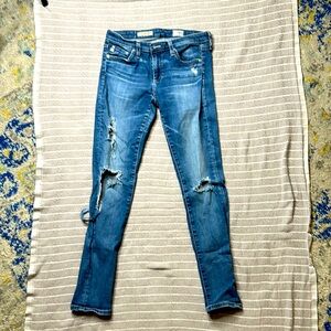AG the legging ankle denim pants super skinny ankle size 26R women’s distressed